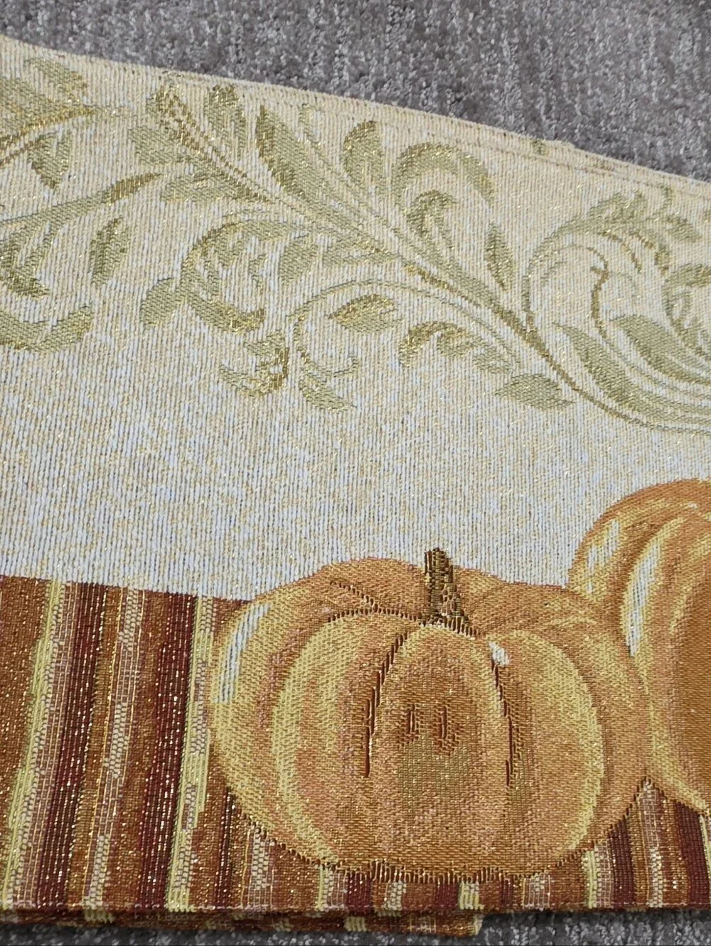 Set 4 Tapestry Placemats Fall Pumpkins Home Decor Dining Cottagecore Scrollwork